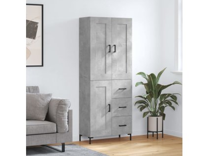 Skříň highboard 69,5 x 34 x 180 cm kompozitní dřevo [3200002] (Barva Černá)