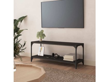 TV skříňka 100 x 33 x 41 cm kompozitní dřevo a ocel [819347] (Barva Černá)