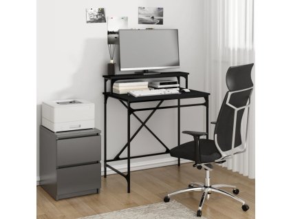 Psací stůl 80 x 50 x 90 cm kompozitní dřevo a železo [826706] (Barva Kouřový dub)