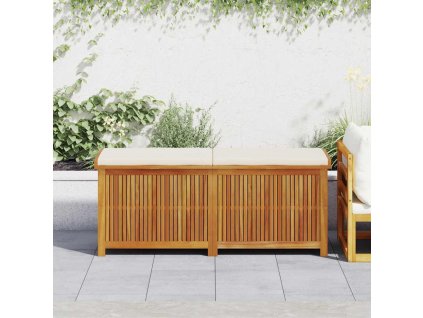 Venkovní box na polštáře 150x50x60,5 cm masivní dřevo akácie [4106476] (Barva Krémová bílá)