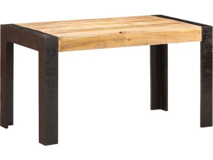 Jídelní stůl 140 x 70 x 76 cm masivní hrubé mangovníkové dřevo [289654] (Barva Světle hnědá)