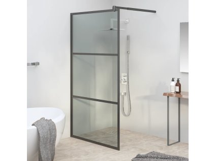 Zástěna do průchozí sprchy 115 x 195 cm tmavé ESG sklo [151892] (Barva Černá)