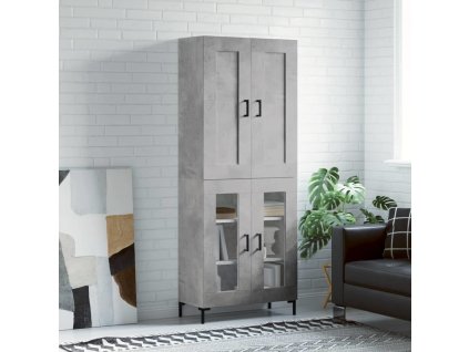 Skříň highboard 69,5 x 34 x 180 cm kompozitní dřevo [3199618] (Barva Černá)