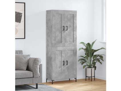 Skříň highboard 69,5 x 34 x 180 cm kompozitní dřevo [3199685] (Barva Betonová šedá)