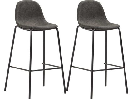 Barové židle 2 ks textil [281525] (Barva Tmavě šedá)