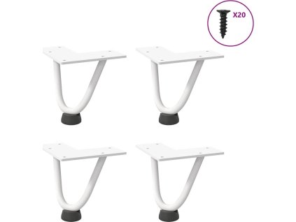 Nohy do vlasů pro konferenční stolek 4 ks ocel 10 cm masivní ocel [4012409] (Barva Bílá)