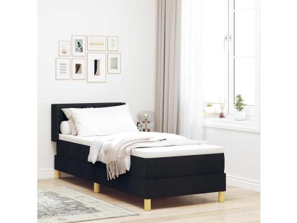 Postel s boxspringem Černá a bílá a černá 80 x 200 cm textil [3341323]