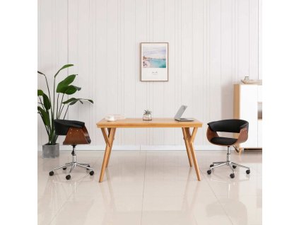 Otočné jídelní židle 2 ks umělá kůže [3054872] (Barva černá a tmavě hnědá)