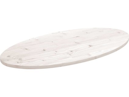 Stolní deska 100 x 50 x 2,5 cm masivní borové dřevo oválná [824331] (Barva Bílá)