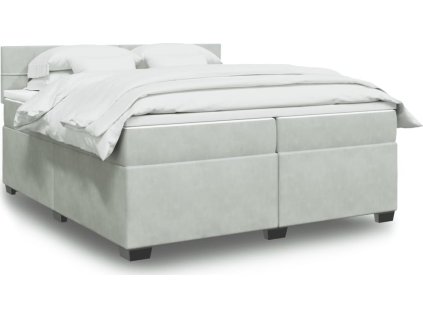 Box spring postel s matrací 200x200 cm samet [3286402] (Barva Světle šedá)