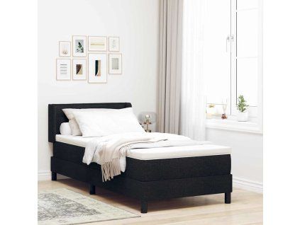 Postel s boxspringem s čelo 200 x 100 cm textil [3341029] (Barva Černý)