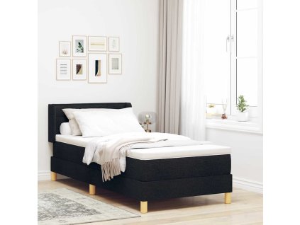 Postel s boxspringem Černá a bílá a černá 100 x 200 cm textil [3341218]