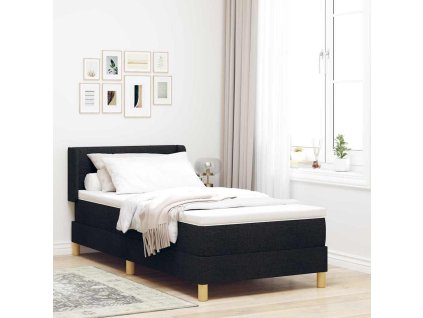 Postel s boxspringem Černá a bílá a černá 100 x 200 cm textil [3341281]