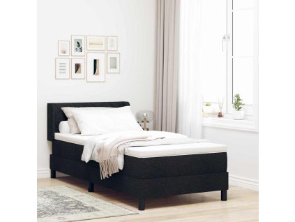 Postel boxspring s matrací s matrací s čelo Černá 100 x 200 cm [3341155]