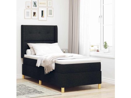 Postel s boxspringem s matrací Černá 100 x 200 cm textil [3343681]