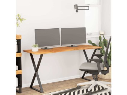 Stolní deska s výřezem 160x50x2,5 cm masivní hrubý mangovník [370168] (Barva Tmavě hnědá)