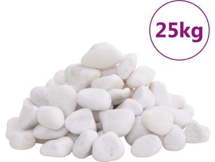Leštěné oblázky 25 kg 2–5 cm [155330] (Barva Bílá)