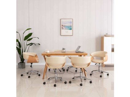 Otočné jídelní židle 6 ks textil [3054889] (Barva Taupe)