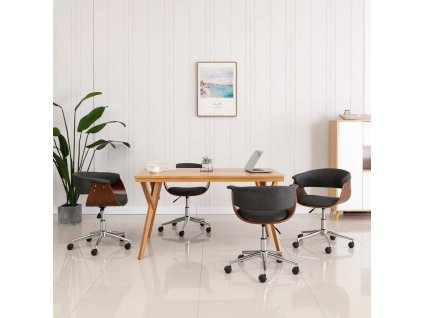 Otočné jídelní židle 4 ks umělá kůže [3054882] (Barva černá a světle hnědá)