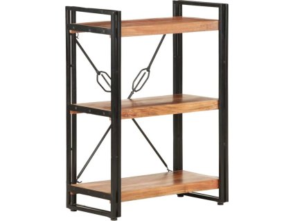 Knihovna se 3 policemi 60 x 30 x 80 cm masivní mangovník [320613] (Barva Hnědá)