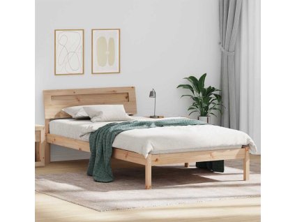 Rám postele s čelo Hnědá 80 x 200 cm Masivní borovicové dřevo [872797]