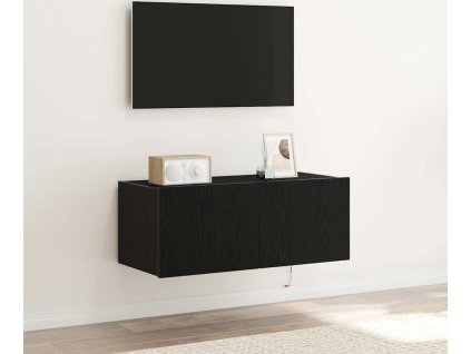 TV wall cabinet Černý dub 80 x 35 x 31 cm Kompozitní dřevo [863108]