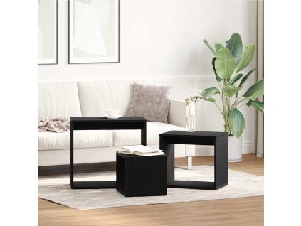 Nesting stůl 3 pcs Černý dub 55 x 30 x 50 cm Kompozitní dřevo [862675]