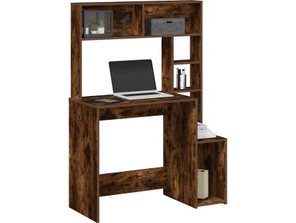 Psací stůl s policemi 100x45x140 cm kompozitní dřevo [860440] (Barva Kouřový dub)