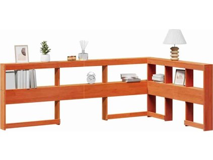 Regálová knihovna ve tvaru L 120 cm masivní borové dřevo [859270] (Barva Voskově hnědá)