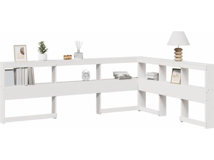 Regálová knihovna ve tvaru L 140 cm masivní borové dřevo [859266] (Barva Bílá)