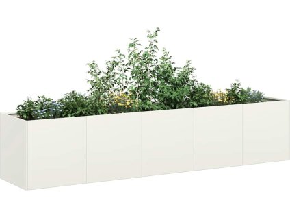 Květináč 200 x 40 x 40 cm, ocel válcovaná za studena [860683] (Barva Bílá)