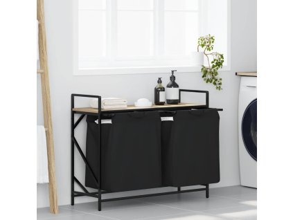 Koš na prádlo se 2 přihrádkami a policí [859076] (Barva dub sonoma)