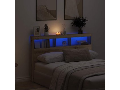 Čelní skříň s LED 160x17x102 cm [863132] (Barva dub artisan)