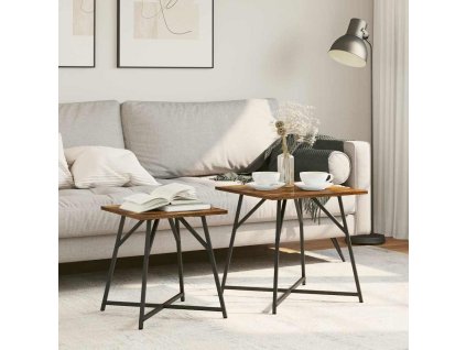 Sada odkládacích stolků 2 pcs Uzený dub a černá 50 x 50 x 50 cm [869728]