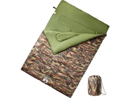 Dvojitý spací pytel s polštáři pro dospělé 3–4 roční období [94449] (Barva Maskáčová)