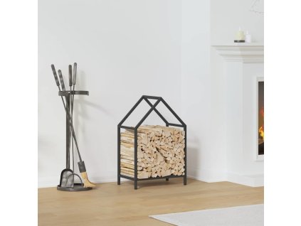 Stojan palivové dřevo Ocel válcovaná za studena [864291] (Barva Černá)