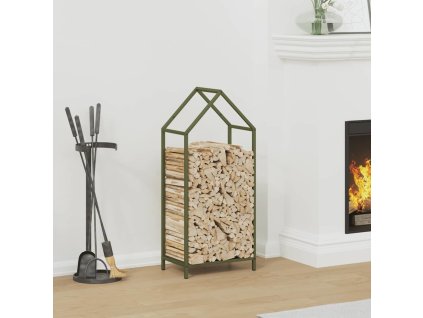 Stojan na palivové dřevo Ocel válcovaná za studena [864298] (Barva Olivově zelená)