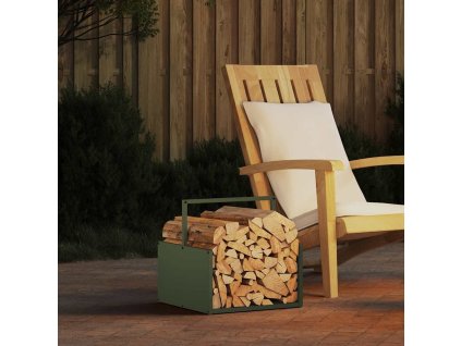 Stojan na palivové dřevo Ocel válcovaná za studena [864274] (Barva Olivově zelená)