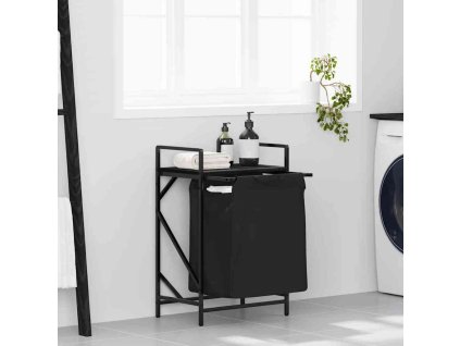 Koš na prádlo se 1 přihrádkou a policí [859070] (Barva Černý dub)