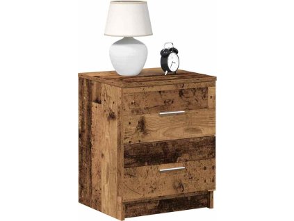 Noční stolek se 2 zásuvkami 40 x 36 x 50 cm [858799] (Barva Staré dřevo)