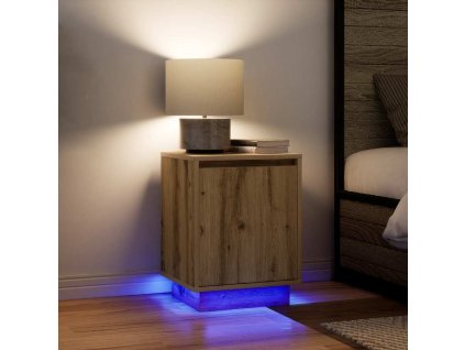 Noční skříňky s LED světly 2 ks 38x34x50 cm [861282] (Barva dub artisan)