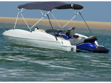 Bimini stříška se 4 oblouky a bočnicemi 243x(185–198)x137 cm [94827] (Barva Bílá)