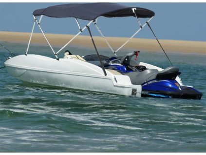 Bimini stříška se 4 oblouky a bočnicemi 243x(230–244)x137 cm [94833] (Barva Modrá)