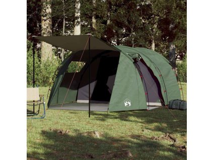 Kempingový stan tunel pro 4 osoby nepromokavý [94397] (Barva Zelená)