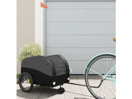 Vozík za kolo černý a 30 kg železo [94143] (Barva Černá)