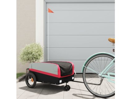 Vozík za kolo černý a 30 kg železo [94055] (Barva Červená)