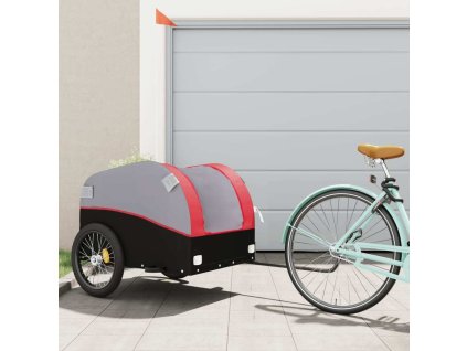 Vozík za kolo černý a 45 kg železo [94132] (Barva Červená)