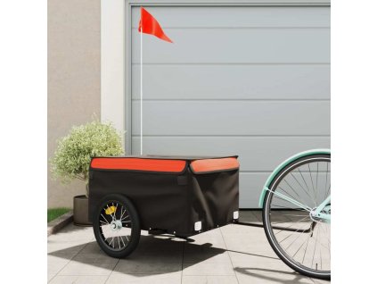 Vozík za kolo černý a 45 kg železo [94082] (Barva Oranžová)
