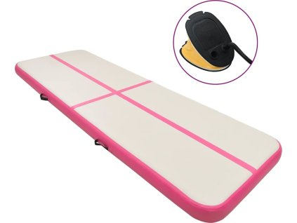 Nafukovací žíněnka s pumpou 300 x 100 x 20 cm PVC [92676] (Barva Růžová)