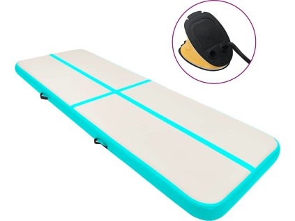 Nafukovací žíněnka s pumpou 400 x 100 x 20 cm PVC [92681] (Barva Zelená)